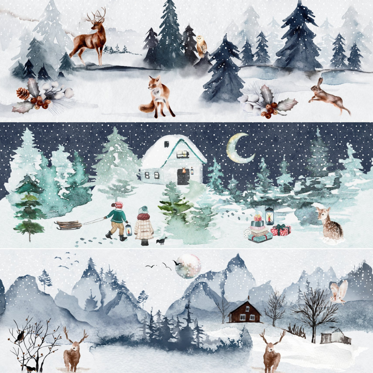 Designpapier - Designline - Winterwald